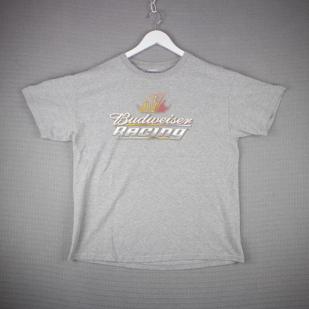 Gildan Gray Budweiser Racing Graphic Tee